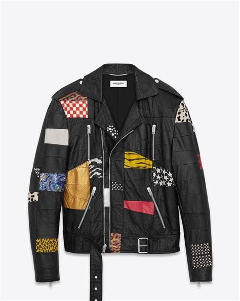 ysl patch jacket|ysl leather coats.